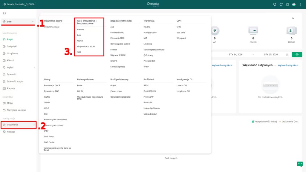 Skonfiguruj sieć Wi-Fi i VLAN-y - TP-Link Omada