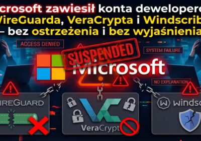 Microsoft zawiesił konta deweloperów WireGuarda, VeraCrypta i Windscribe — bez ostrzeżenia i bez wyjaśnienia - miniaturka
